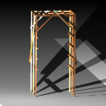 CAD rendering of grape trellis