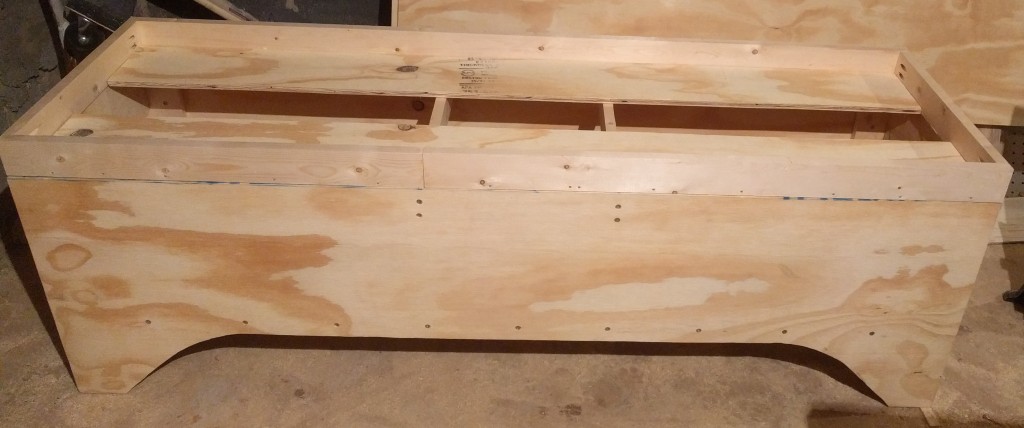 Bed bench during construction